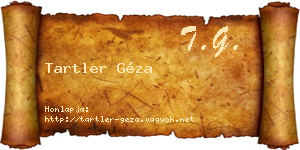 Tartler Géza névjegykártya